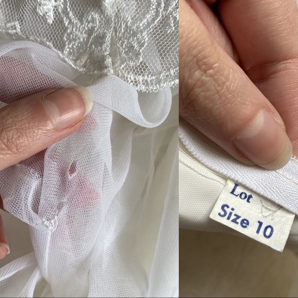 Vintage 70s 2/4 Boho Prairie Lace Wedding Dress - Picture 7 of 8